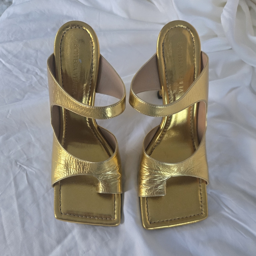 Women Gold Strappy Sandals